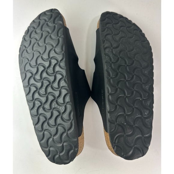 Birkenstock Arizona Slide Sandals 2 Strap Buckle Men's 6 Women's 8 Black Leather - Picture 15 of 16